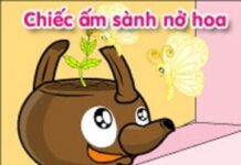 Chiếc ấm sành nở hoa>
