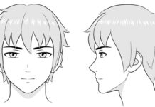 Hướng dẫn vẽ đầu và khuôn mặt nhân vật Anime nam
