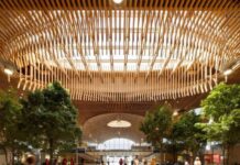 Mái nhà ga sân bay bằng gỗ khối rộng hơn 37.000m2